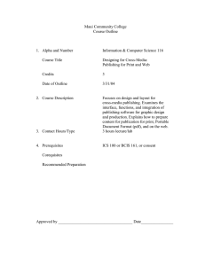 Maui Community College Course Outline  1.  Alpha and Number