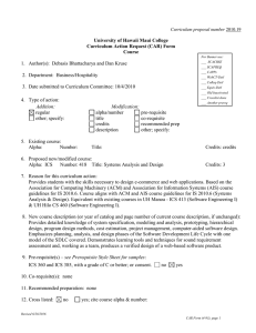 University of Hawaii Maui College Curriculum Action Request (CAR) Form Course