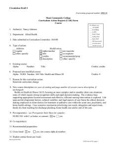 Circulation Draft 5  Maui Community College Curriculum Action Request (CAR) Form