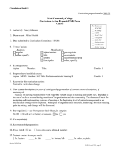 Circulation Draft 5  Maui Community College Curriculum Action Request (CAR) Form