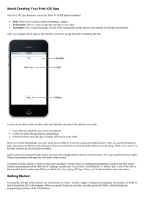 About Creating Your First iOS App