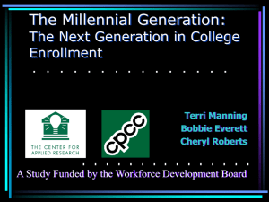 Millennial Generation - Community Colleges