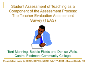 CCPRO/NCAIR/SCAIR Teacher Evaluation Assessment Survey (TEAS)