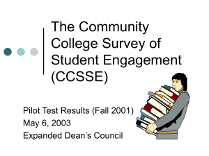 Community College Survey of Student Engagement (CSSE) Expanded Dean's Council