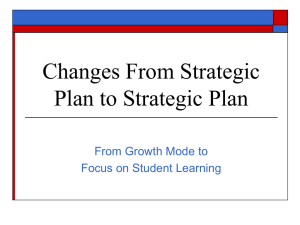 Planning Council: Changes from Strategic Plan to Strategic Plan