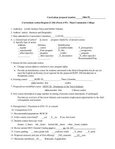 2004.59 - HOST 20 Orientation to Travel Industry (modification)