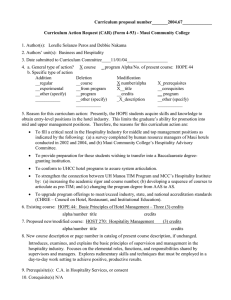 2004.67 - HOST 270 Hospitality Management (modification)