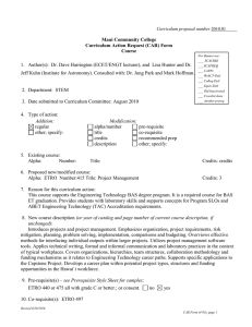 2010.01 - Electronics (ETRO) 415: Project Management, CAR