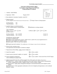 2012.75 - Electronic & Computer Engineering Technology (ECET) : Certificate of Achievement (CA), CAR