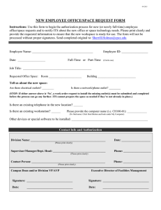 NEW EMPLOYEE OFFICE/SPACE REQUEST FORM