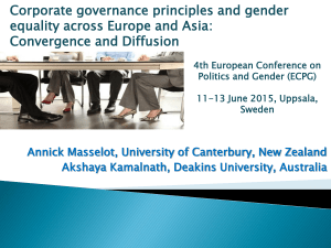 Corporate governance principles and gender equality across Europe and Asia: