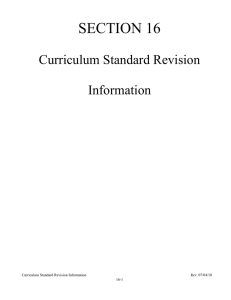 Curriculum Standard Revision Form