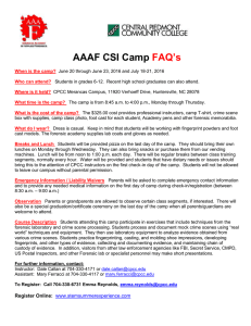 AAAF CSI Camp FAQ’s