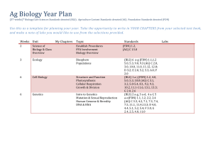 Ag Biology Year Plan