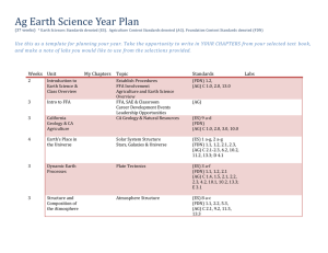 Ag Earth Science Year Plan