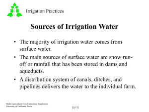 Sources of Irrigation Water