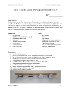 Non-Metallic Cable Wiring Electrical Project Description: