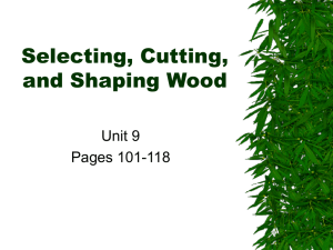 Selecting, Cutting, and Shaping Wood Unit 9 Pages 101-118