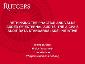 Alles/Issa/Vasarhelyi - Rethinking the Practice and Value Added of External Audits: The AICPA's Audit Data Standards (ADS)