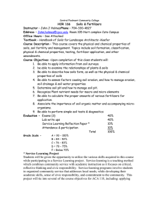 HOR 166 Soils &amp; Fertilizers Instructor Eddress