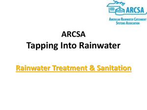ARCSA Tapping into Rainwater: Rainwater Treatment Sanitation