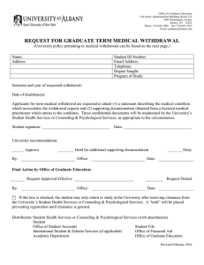 Request for Medical Withdrawal from Graduate Study