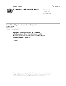 Proposed revision of article 26, Exchange of information, of the United Nations Model Double Taxation Convention between Developed and Developing Countries-Annex