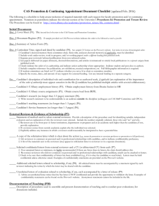 CAS version of tenure checklist