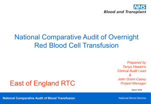 Overnight Transfusion regional slideshow East of England RTC