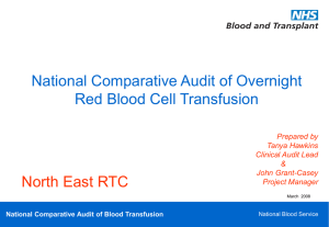 Overnight Transfusion regional slideshow North East RTC