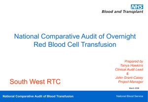 Overnight Transfusion regional slideshow South West RTC