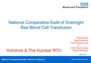Overnight Transfusion regional slideshow Yorks & Humber RTC