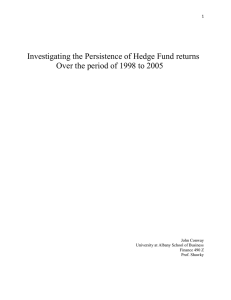 Investigating the Persistence of Hedge Fund Returns Over the Period of 1998 to 2005