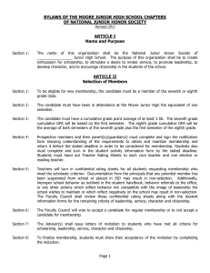 Bylaws of the Moore Junior High School Chapters of National Junior Honor Society