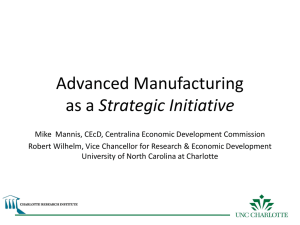 Advanced Manufacturing as a Strategic Initiative
