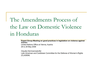 The Amendments Process of the Law on Domestic Violence in Honduras