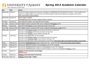 Spring 2013 Academic Calendar