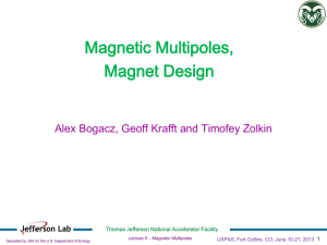 Magnetic Multipoles, Magnet Design Alex Bogacz, Geoff Krafft and Timofey Zolkin