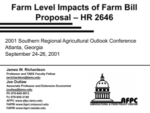 Farm Level Impacts of Farm Bill Proposal HR 2646