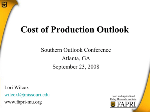 Cost of Production Outlook Southern Outlook Conference Atlanta, GA September 23, 2008