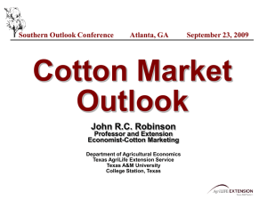 Cotton Market Outlook John R.C. Robinson