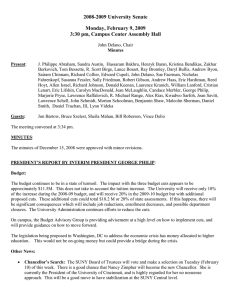 2008-2009 University Senate Monday, February 9, 2009