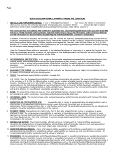 North Carolina General Contract Terms and Conditions-Goods