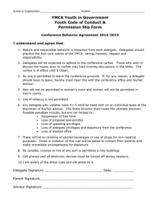 YMCA Youth in Government Youth Code of Conduct &amp; Permission Slip Form