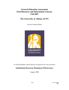 Executive Summary of the Fall 2007 Oral Discourse and Information Literacy assessment