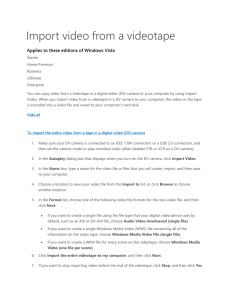 Import video from a videotape