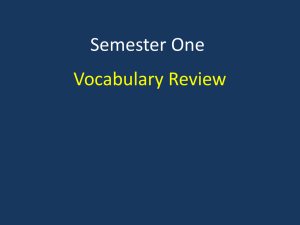Semester One Vocabulary Review