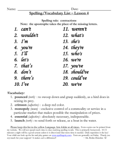 Dziedzic Spelling - List 4