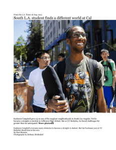 South L.A. Student Finds a Different World at Cal