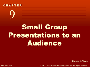 9 Small Group Presentations to an Audience